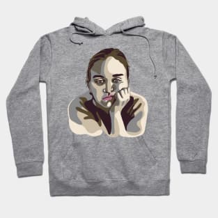 Bored Woman Portrait Hoodie